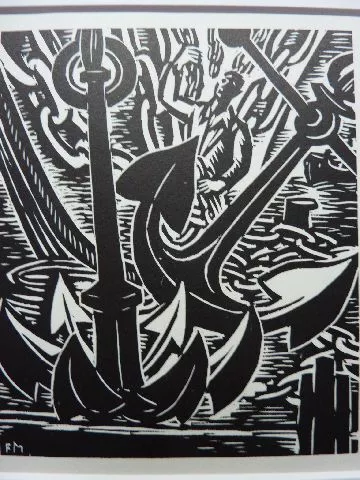 FRANS MASEREEL - Original Holzschnitt v.1966 "Hamburg" !!