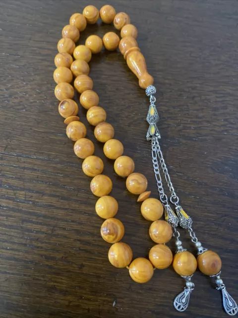 bakelite amber misbaha tasbih prayer beads collectible rosary