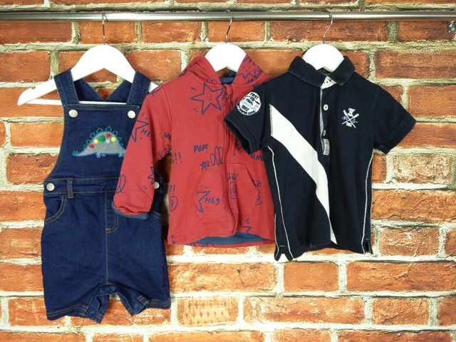 BABY BOY BUNDLE AGE 12-18 MONTHS NEXT M&S etc  DUNGAREES POLO TOP JUMPER 86CM