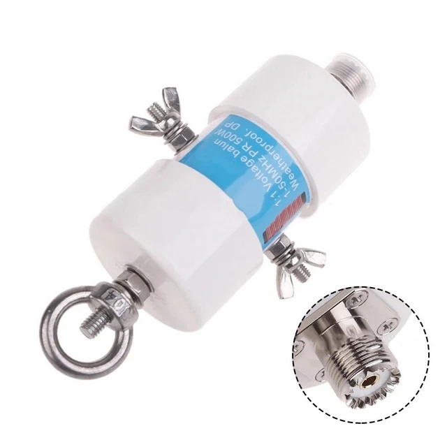 Jyving Balun De Tension 1:1 Universel - 500W, 1.8-50MHz - Pour Antennes HF - Étanche - 87x45mm