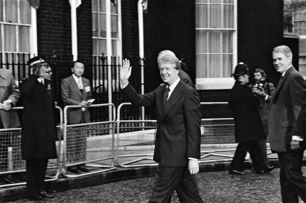 President Jimmy Carter meets Prime Minister James Callaghan 1977 Old Photo 1