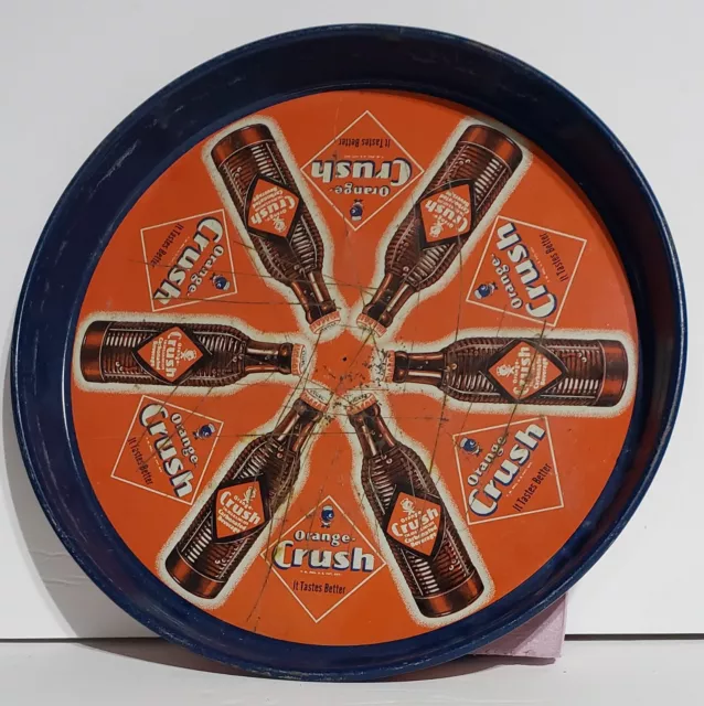 ORANGE CRUSH SODA 1940'S Advertising Serving Tray CRUSHY
