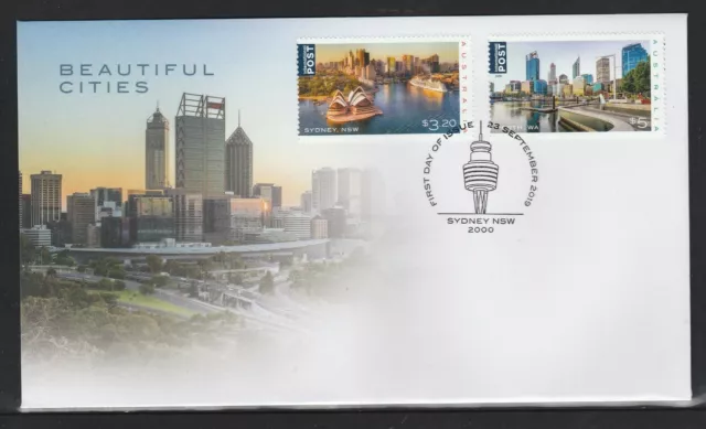 AUSTRALIA 2019 - BEAUTIFUL CITIES International set of 2 on FDC