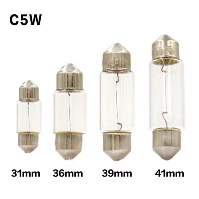 10 x 10W 12V SV8,5 28mm Soffitte Lampe Glühbirnen Birne Kennzeichen Lampen