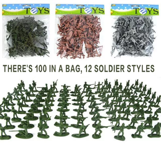 100Pcs Army Men Military Set Military Battle Group Plastic Army Men Toy Soldiers