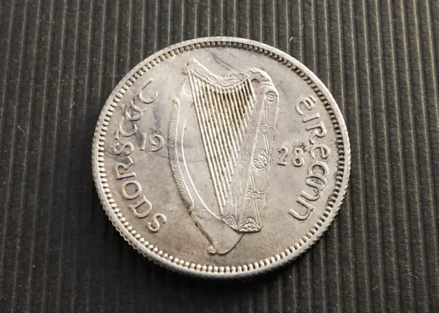 Ireland 1928 1 Shilling Scilling Bull Silver Extra Grade aUNC C8479