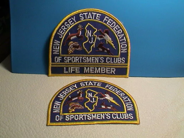 Lot /2 New Jersey State Federation Of Sportsmens Club Gun Hunting Fishing Patch