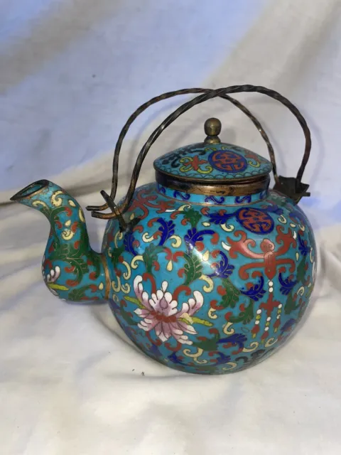 China 19th Century Jh Qing Tea / Wine Jug -A Chinese Cloisonne Tea Pot