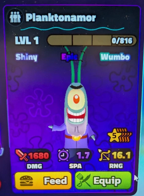 SpongeBob Tower Defense | SBTD | Shiny Wumbo Spongehenge 5 Star ⭐ Roblox Game Item