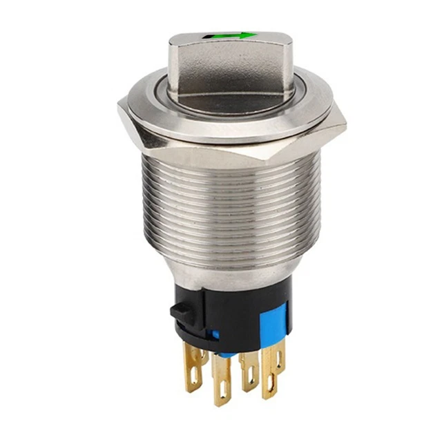Interruttore rotante in acciaio inox resistente 19 mm 2 posizioni 1NO 1NC IP66