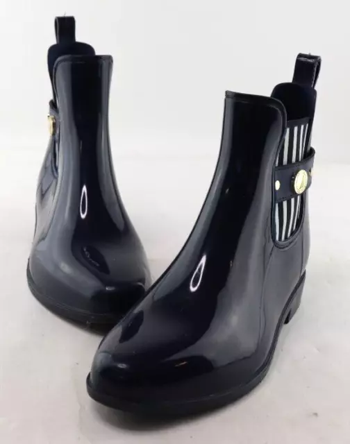 Nautica  Womens Size 7 Rain Boots Navy Blue Ankle Pull On Round Toe