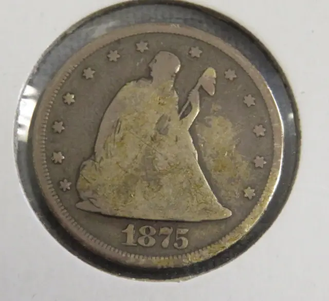 1875-CC Twenty Cent Piece. Good-Scratched