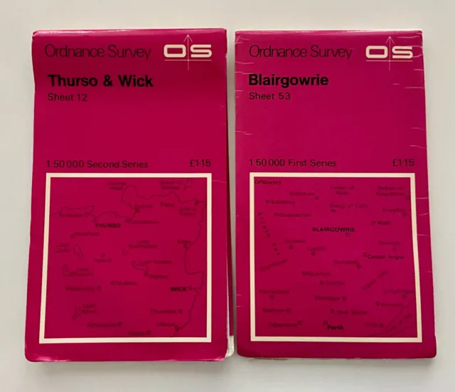 Two 1976 Ordnance Survey GREAT BRITAIN 1:50,000 Maps