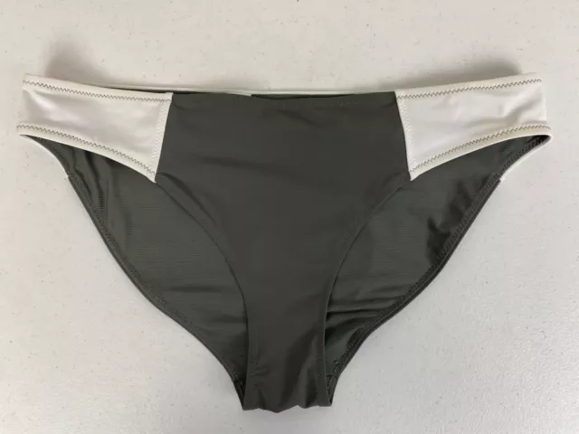 Athleta Bikini Bottom Womens Size Medium M Gray/White Full Coverage Bottoms