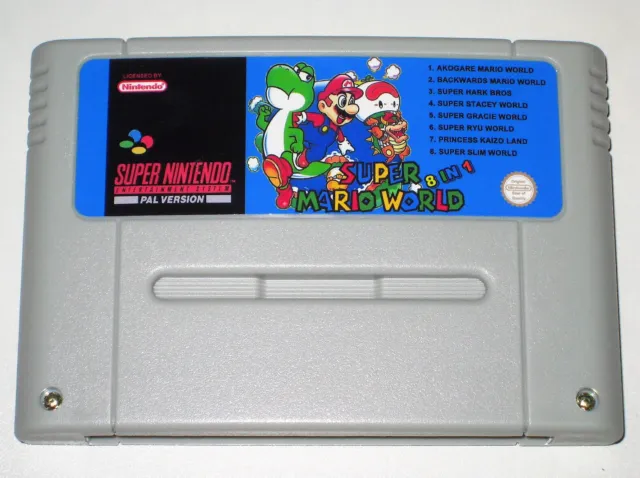 *PAL Version* Kaizo Mario World Collection Game For SNES Akogare Backwards Slim