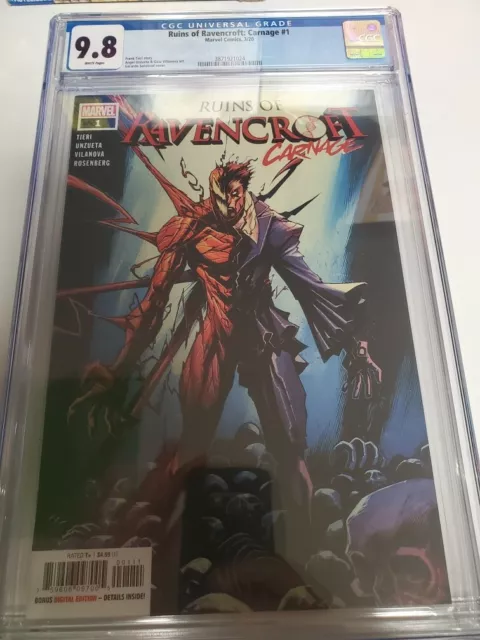 Ruins of Ravencroft: Carnage #1 CGC 9.8 W 1st Appearance Cortland Kasady