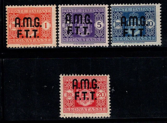 Triest A 1947 Sass. 1-4 Ungebr. * MH 100% portomarke 1 l, 5 l, 10 l...