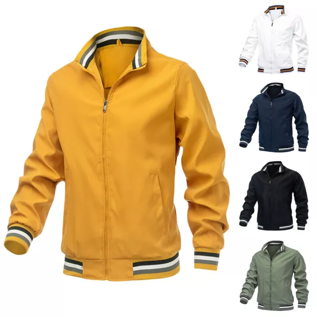 Men's autumn stand up collar casual zippered jacket outdoor sports windbreaker