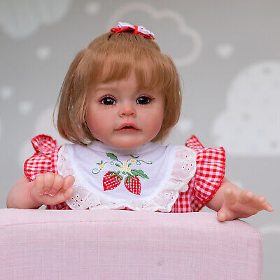 24in Reborn Baby Dolls Girl Silicone Toddler Vinyl Toy Kids Birthday Gift