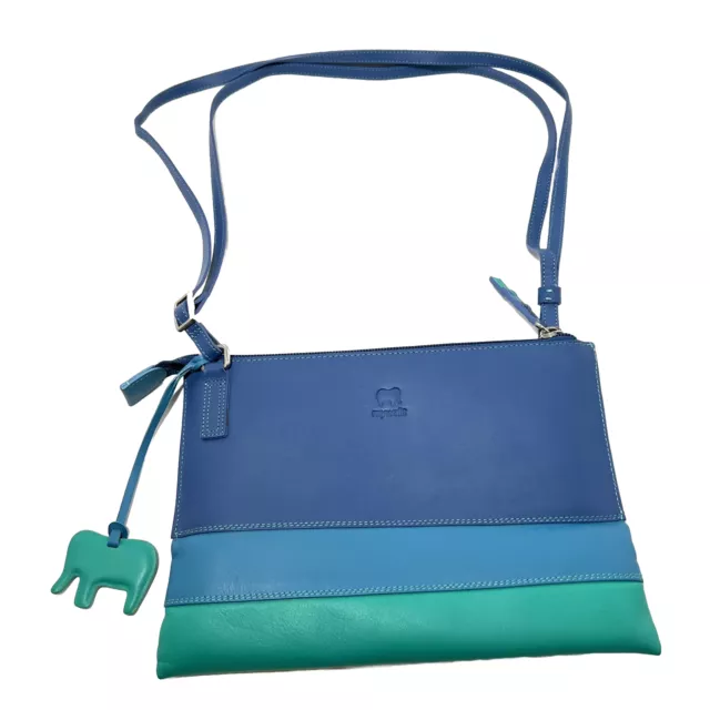 Mywalit Womens Colorblock Crossbody Bag Blue green