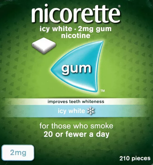 Nicorette 2 mg eisweißer Kaugummi 210 Stück Neu