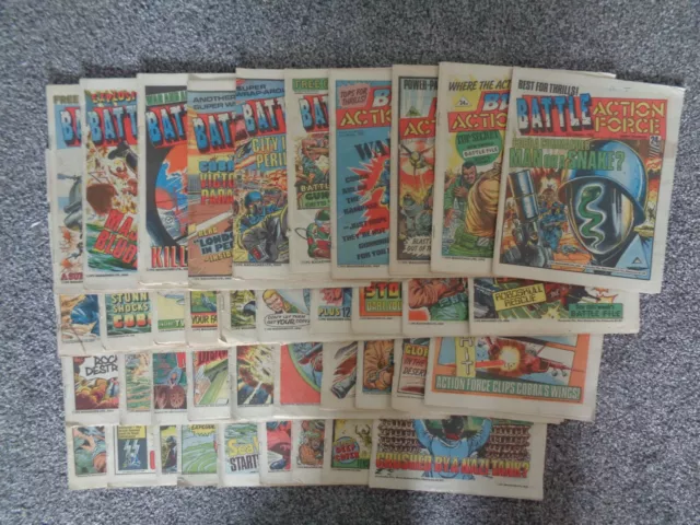 Battle Action Force X39, Joblot Vintage Comics, Collectable, IPC Magazines LTD