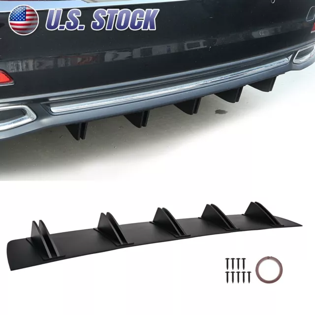 For Audi A3 A4 S3 S4 A5 A6 Rear Diffuser 10 Fins Bumper Lip Splitter Spoiler