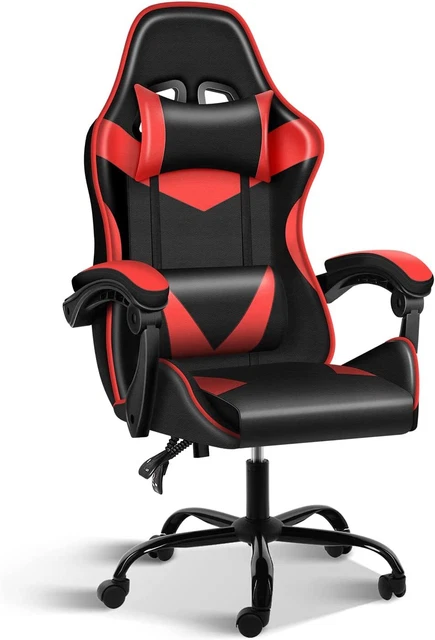 YSSOA Recliner Racing Office Computer Video Game Chair,00lb Capacity, Black/Red