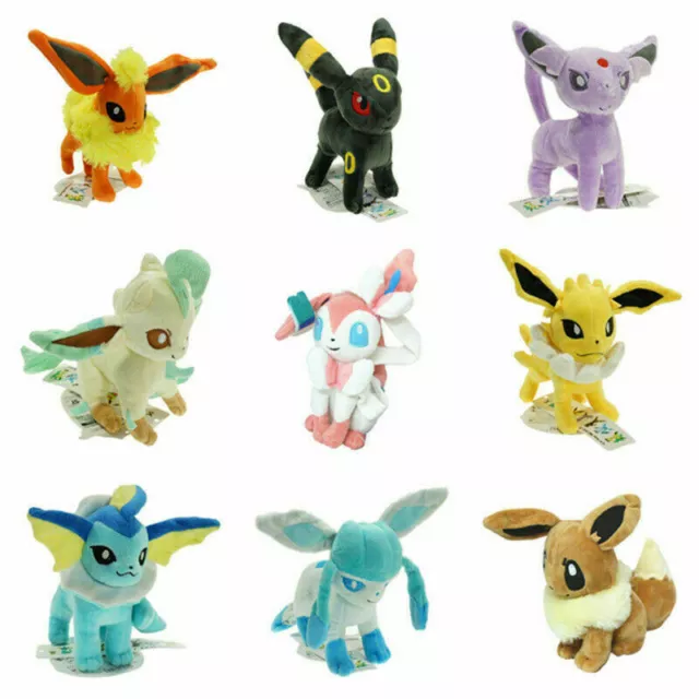 20cm New Eevee Evolution Pokemon Plush Toy Flareon Vaporeon Jolteon Espeon  Umbreon Glaceon Leafeon Sylveon Stuffed Doll Kid Gift