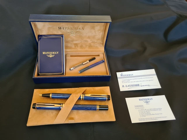 Parure Stylo Plume Et Bille Waterman Le Man - Plume En Or 18 Carats, Plaqué Or, Neuve Avec écrin