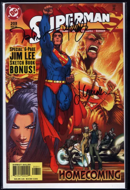 SUPERMAN #203 3x signiert signed Michael Turner Talent Caldwell Jason Gorder COA