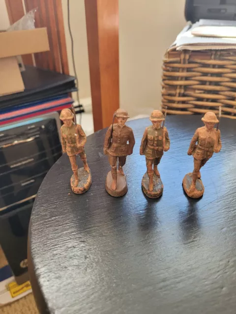 Vintage Elastolin Composite Toy Soldiers Used