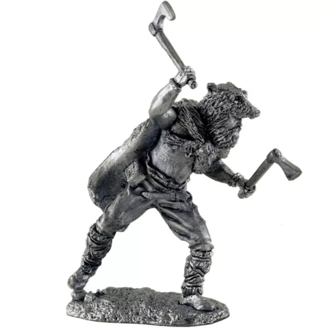 Viking berserker. Tin toy soldiers. 54mm miniature figurine. metal sculpture