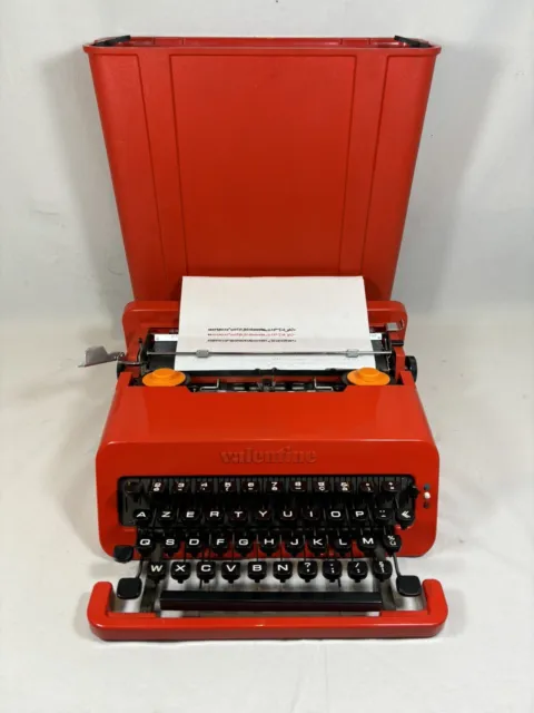 Máquina De Escribir Olivetti Valentine Rojo Typewriter Revissée Limpiado + Cinta