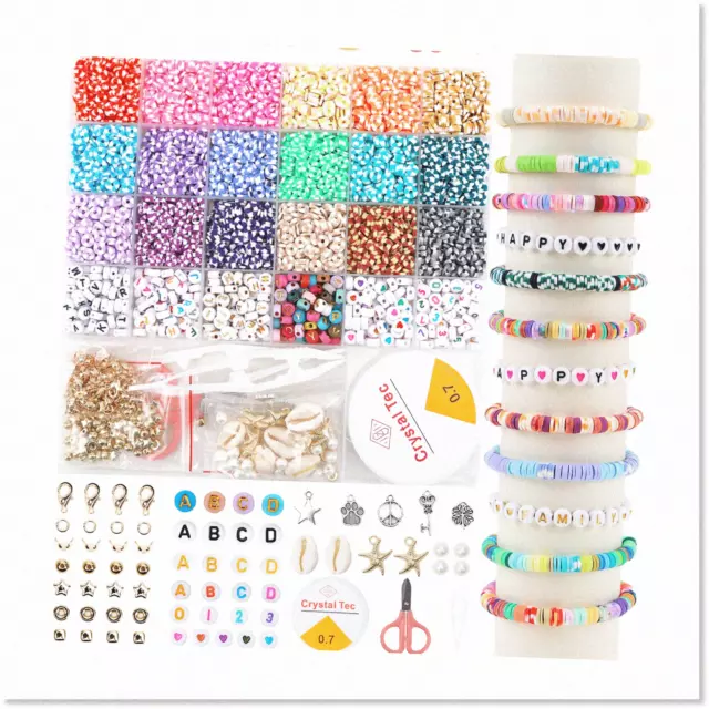 Splice Colors with 5400pcs Polymer Clay Beads Kit - 18 Colors for Bracelet Makin