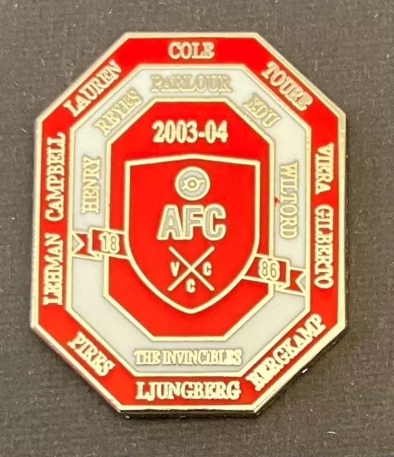 Arsenal The Invincibles Football Legends 2003-2004 Souvenir Enamel Pin Badge