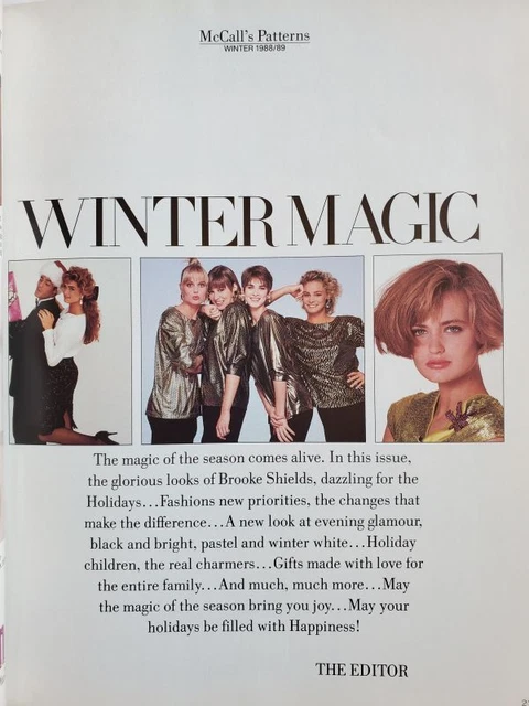 1988 MCCALL'S PATTERNS magazine BROOKE SHIELDS Sonia Klein Monica ...
