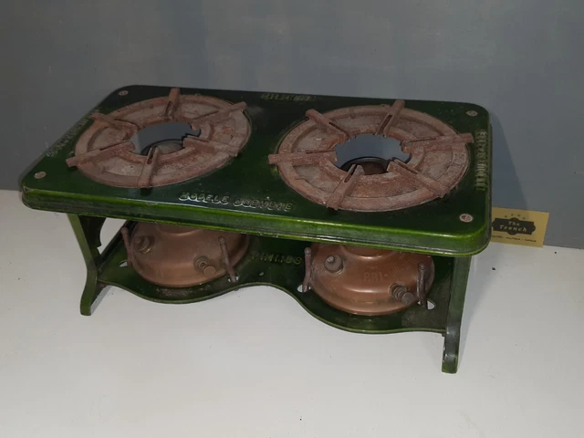 Réchaud à Pétrole Vintage Haller - 1 Mèche, émaillé Vert - Pour Camping Collection