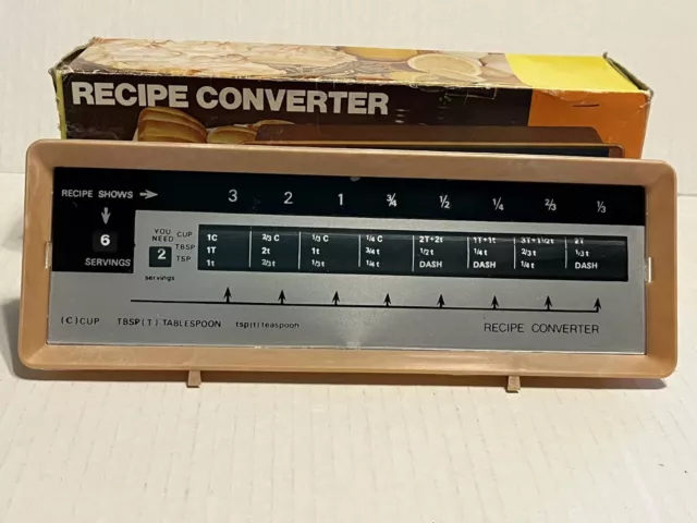 Vintage Recipe Converter Retro Kitchen Gadget Instructions Original Box 1979