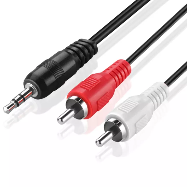 3.5mm to RCA Audio Cable 1FT Male Stereo Y Adapter AUX Auxiliary Headphone Jack