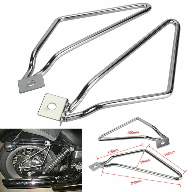 Chrome Saddle Bag Support Bar Mount Bracket For Harley Sportster Dyna Fat bob US