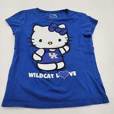 Hello Kitty UK University Of Kentucky Wildcat Love SS T-Shirt Girls M/8 Sanrio