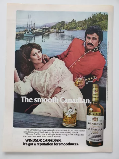 WINDSOR SUPREME CANADIAN Whisky RCMP with Woman on Boat 1978 Vintage ...