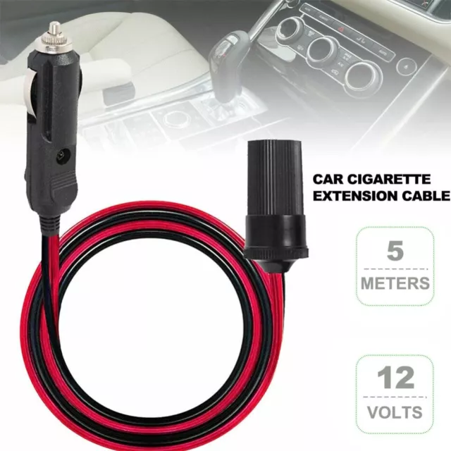 5M Car Cigar Lighter Plug 12V Extension Cable Adapter Socket Charger Lead UK