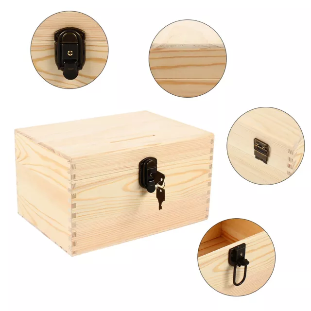 Wood Donation and Ballot Box Suggestion Box- With Lock- Donation Box