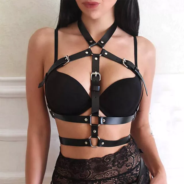 BDSM Punk Bra Leather Harness Belt Lingerie Body Bondage Strap