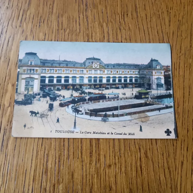 ancienne CPA  Toulouse - la gare Matabiau et le canal de midi