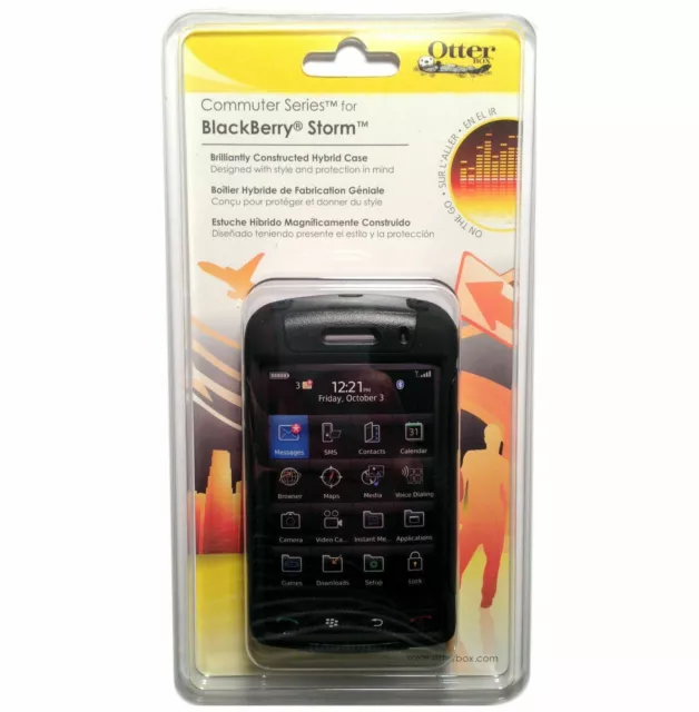 NEW RETAIL OtterBox BlackBerry Storm 9500 Commuter Dual-Layer Black Hybrid Case