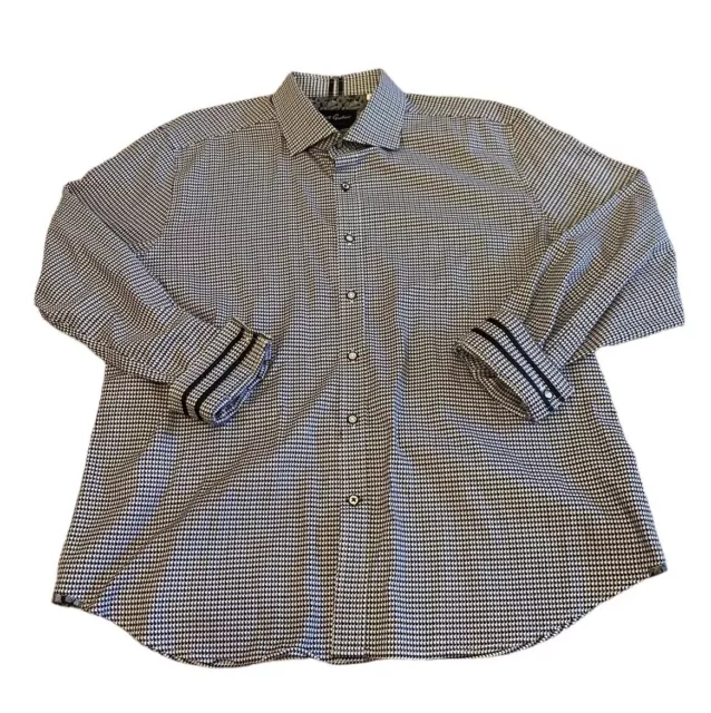 Robert Graham Shirt Mens 3XL Geometric Tailored Fit Button Down Modern Americana