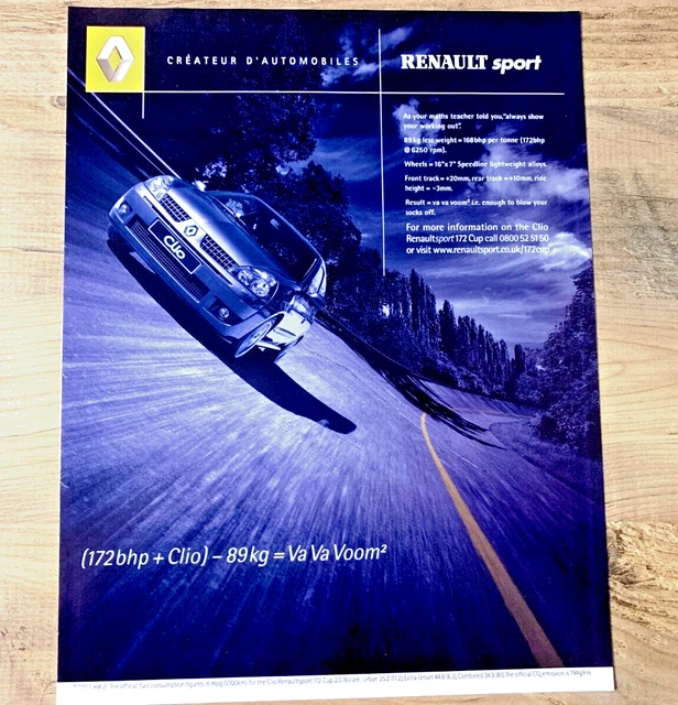 RENAULT CLIO SPORT S 172 cuadro cartel catálogo de segunda mano por 11,99 EUR en Valencia en